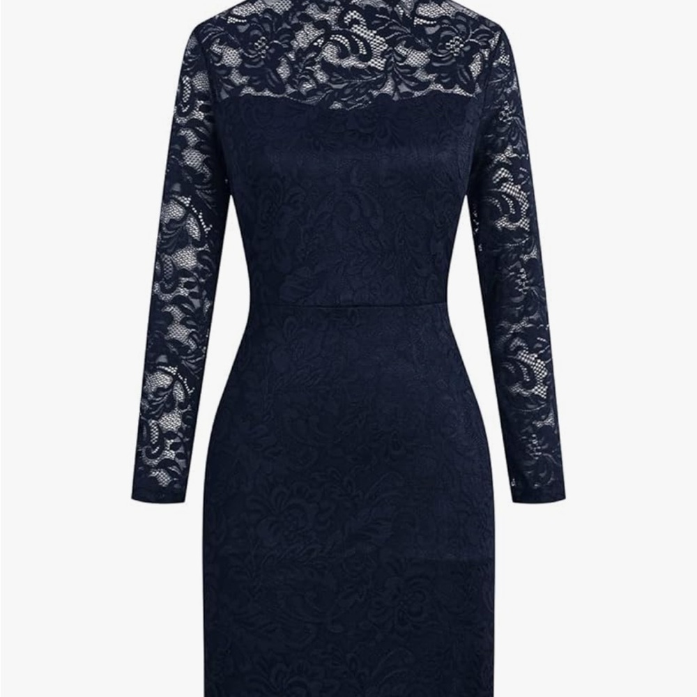 Elegant Blue Lace Dress